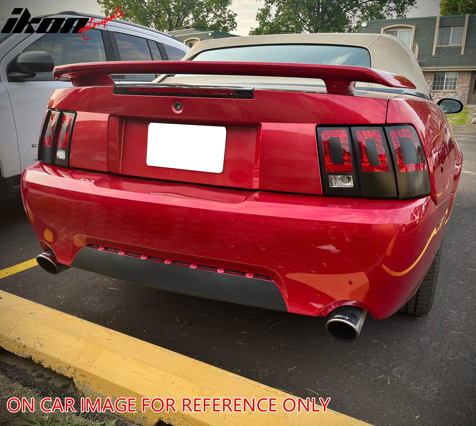 IKON MOTORSPORTS, Trunk Spoiler Compatible with 1999-2004 Ford Mustang, OEM Factory Style Gray Primer Fiberglass Rear Trunk Lid Spoiler Wing Lip