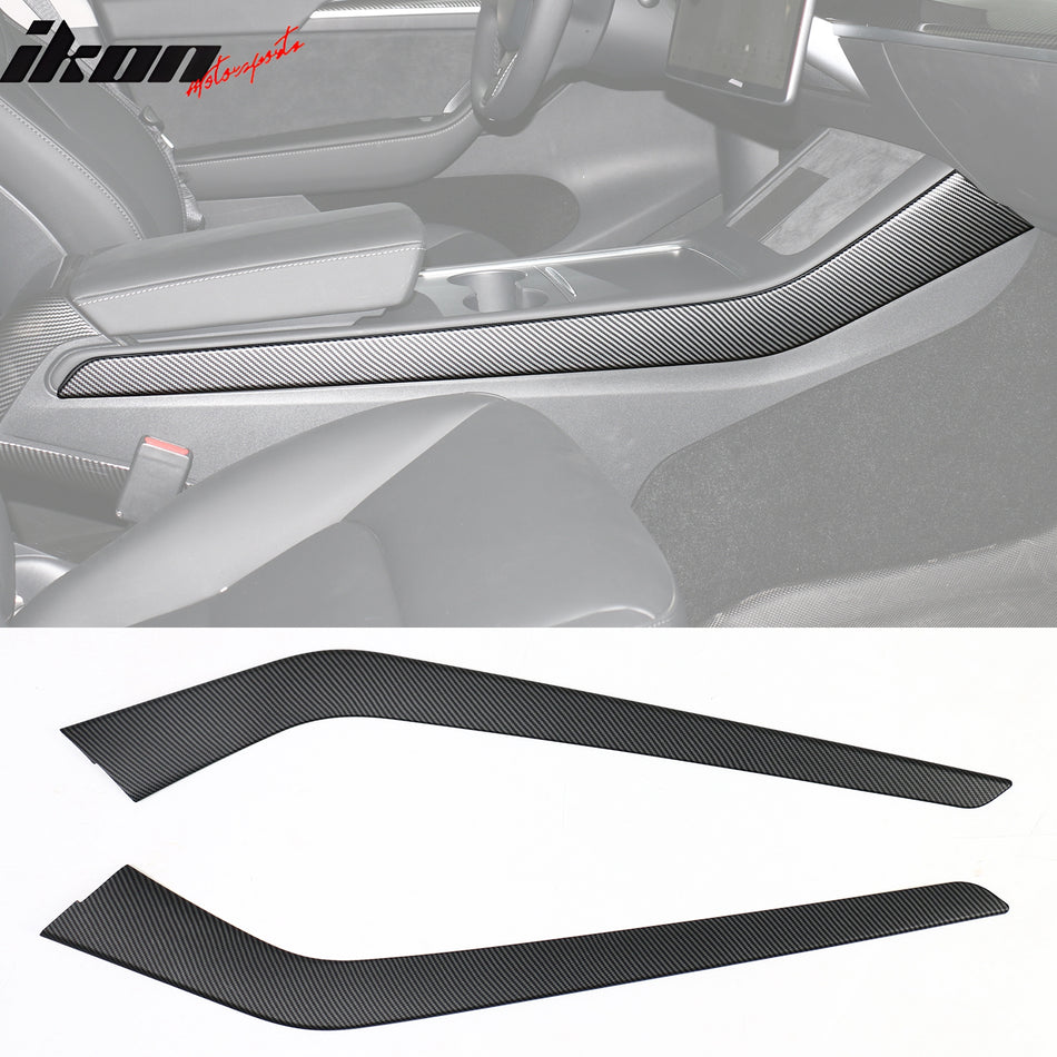 2021-2023 Tesla 3 Y Matte Carbon Fiber Center Control Side Panels ABS