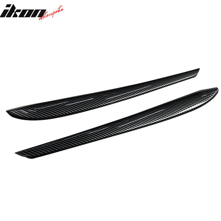 Fits 21-23 Tesla Model 3 23 Y Front Door Panel Trim Carbon Fiber Print 2PCS ABS