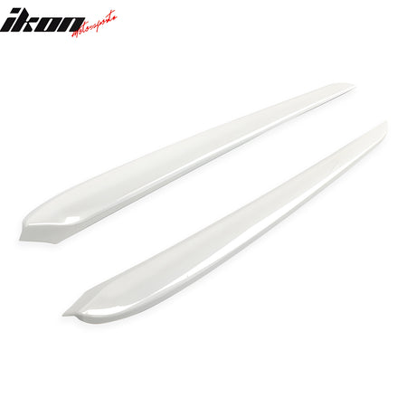 IKON MOTORSPORTS, Front Door Decorative Trim Compatible With 2021-2023 Tesla Model 3 & 2023 Model Y, ABS White Front Door Panel Armrest Cover Trim Interior Decoration 2PCS