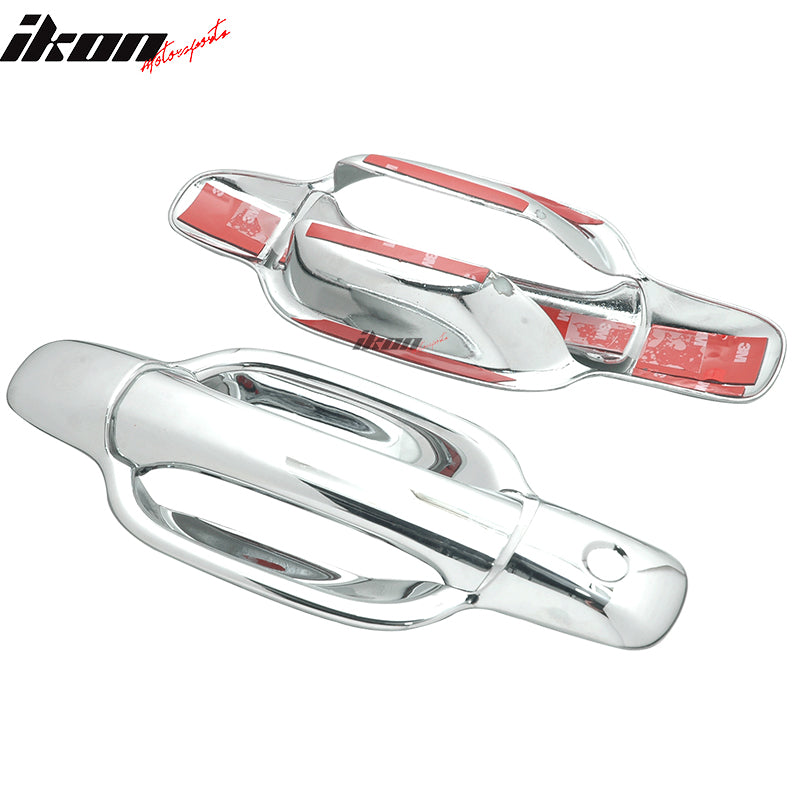 Door Handle Cover Compatible With 2004-2009 Chevy Colorado GMC Canyon, ABS Plastic Polished Chrome Car Auto Handle Cover Kits by IKON MOTORSPORTS, 2005 2006 2007 2008