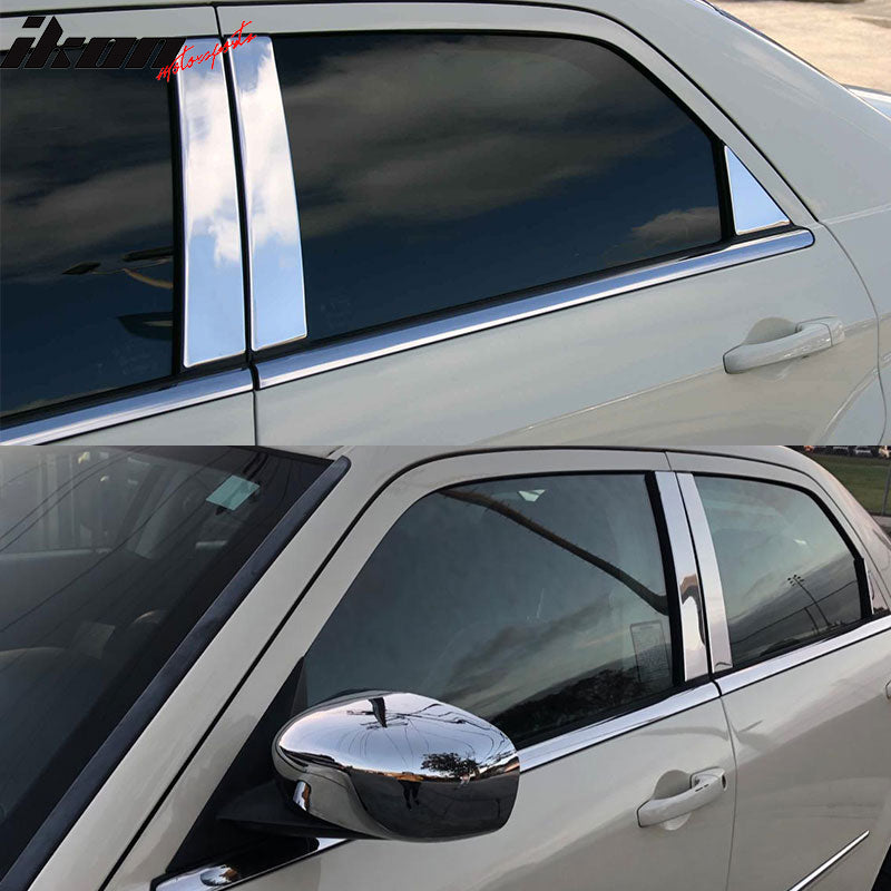 Fits 05-10 Chrysler 300/300C 05-08 Magnum Stainless Steel Door Pillar Trim Cover