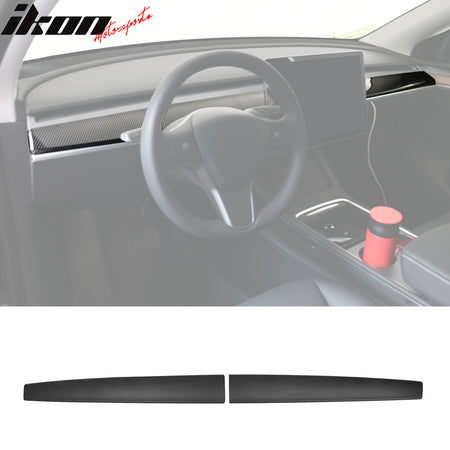 IKON MOTORSPORTS, Dashboard Wrap Cover Compatible With 2020-2023 Tesla Model Y & 2021-2023 Model 3, ABS 2PCS