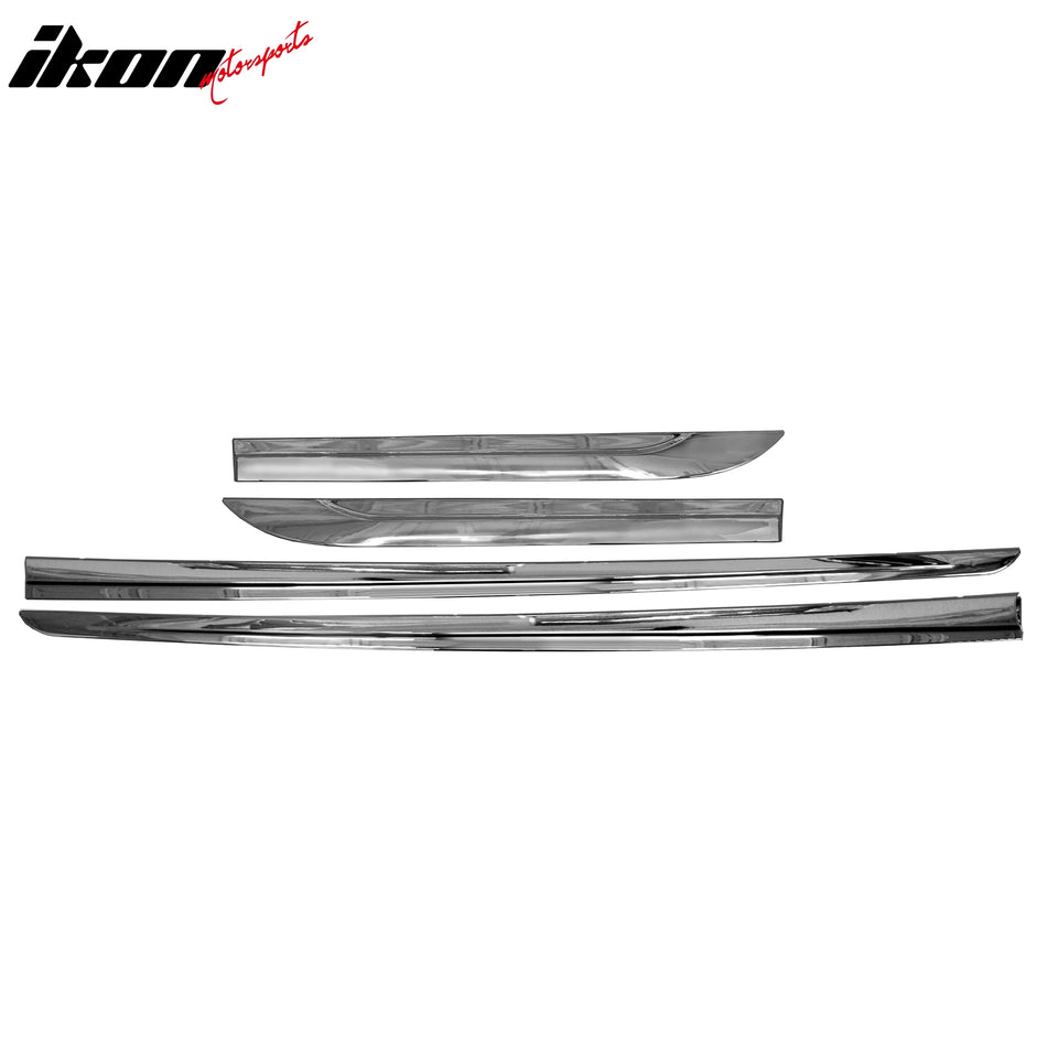 IKON MOTORSPORTS, Lower Door Molding Compatible With 2013-2017 Honda Accord, 4PCS Side Skirts Door Line Sill Garnish Body Molding Trim ABS Chrome