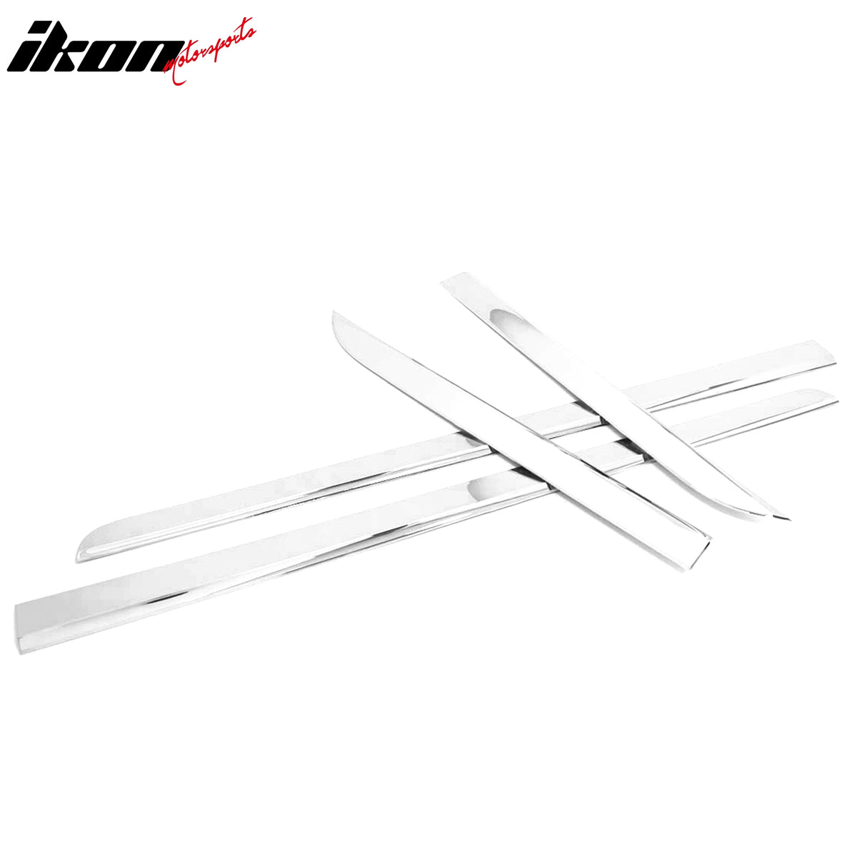 IKON MOTORSPORTS, Lower Door Molding Compatible With 2011-2014 Hyundai Sonata, 4PCS Side Skirts Door Line Sill Garnish Body Molding Trim ABS Chrome