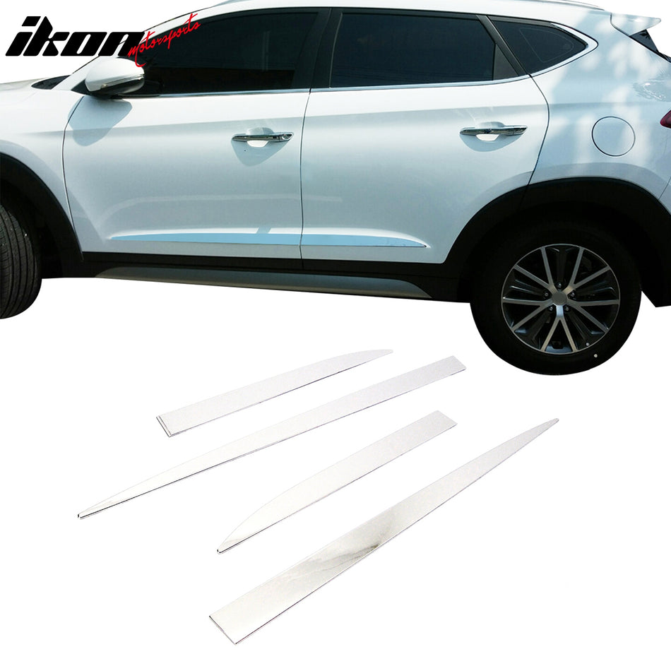 2016-2017 Hyundai Tucson Chrome 4PCS LH RH Lower Door Molding Trim ABS