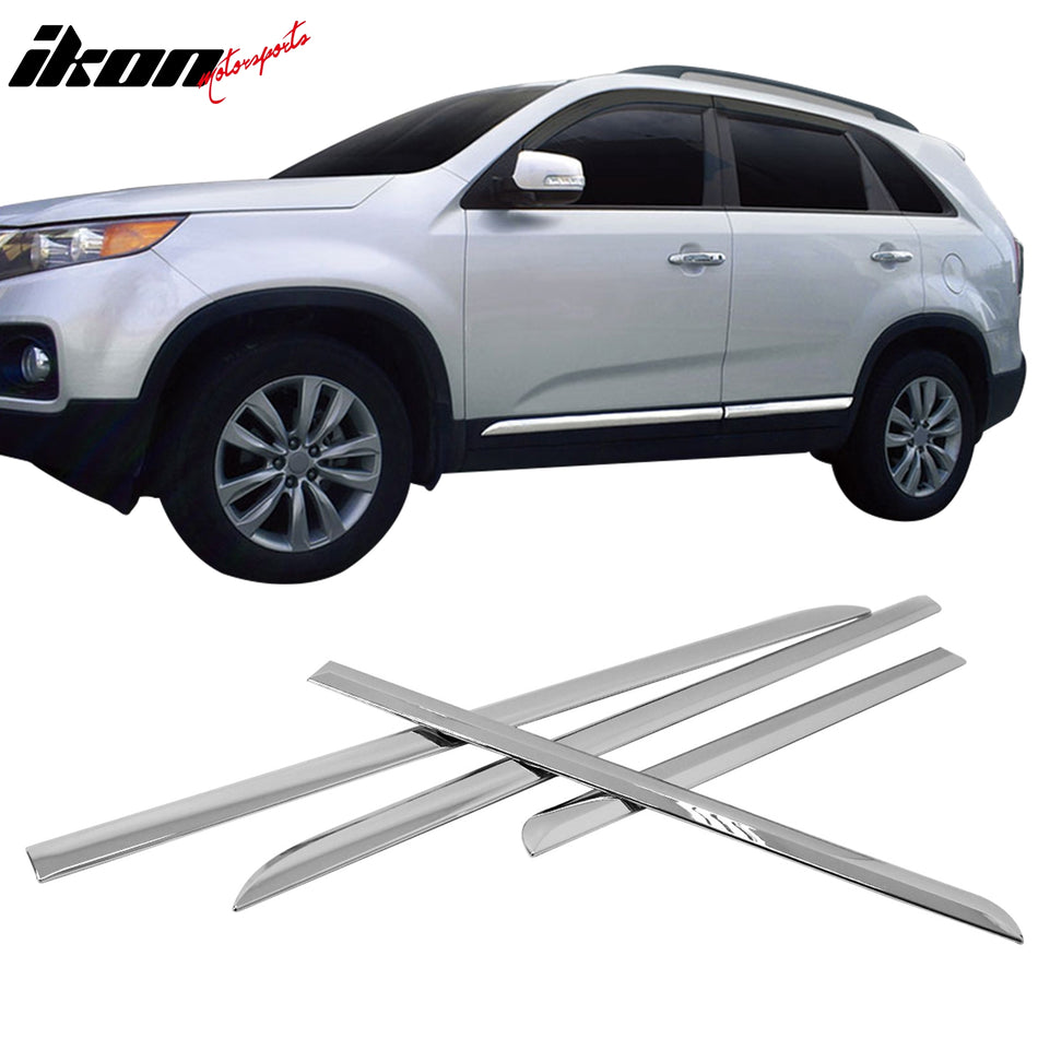 2011-2013 Kia Sorento Chrome 4PCS Lower Door Molding Trim Garnish ABS