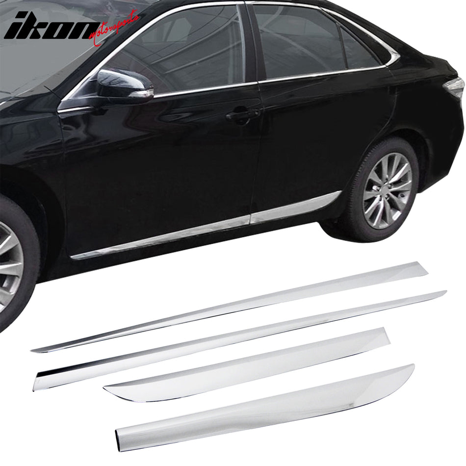 2015-2016 Toyota Camry Chrome 4PCS Lower Door Molding Trim Garnish ABS