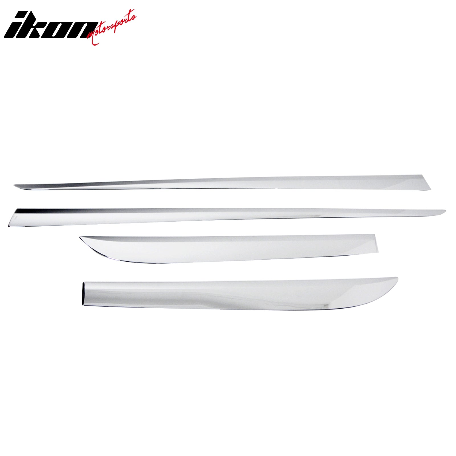 IKON MOTORSPORTS, Lower Door Molding Compatible With 2015-2016 Toyota Camry, 4PCS Side Skirts Door Line Sill Garnish Body Molding Trim ABS Chrome