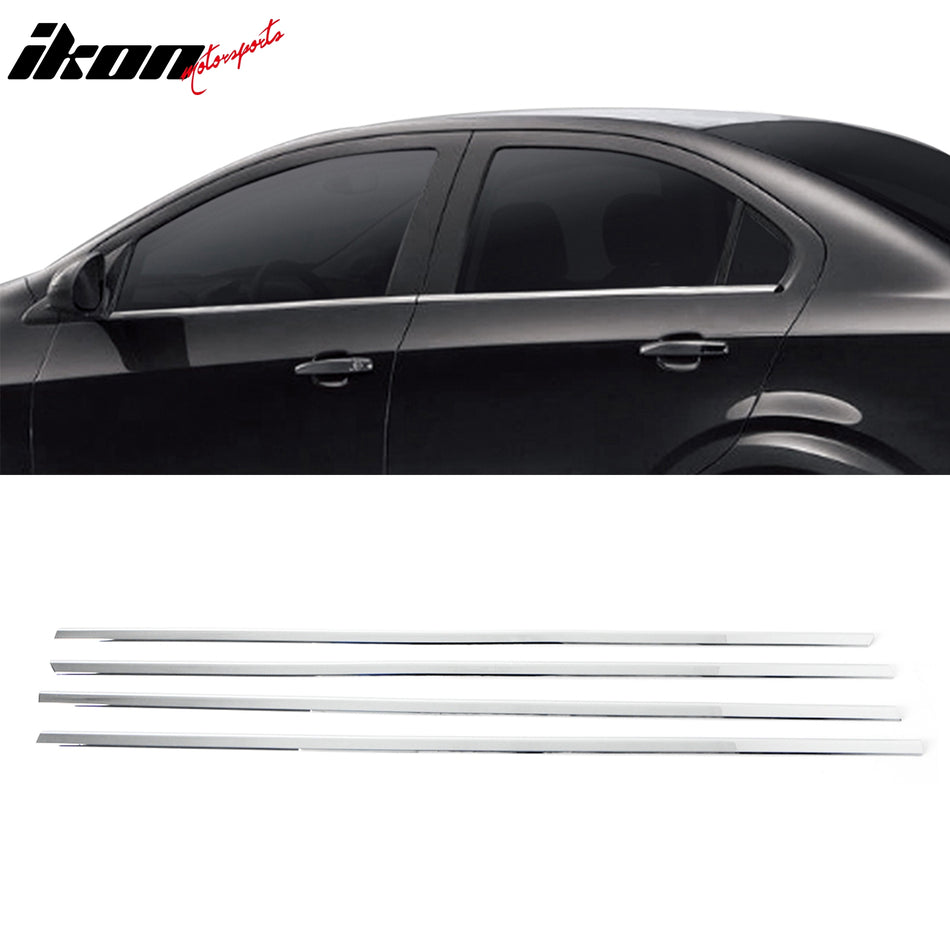 2012-2015 Chevrolet Sonic 4-Door Chrome 4PCS Window Belt Molding ABS