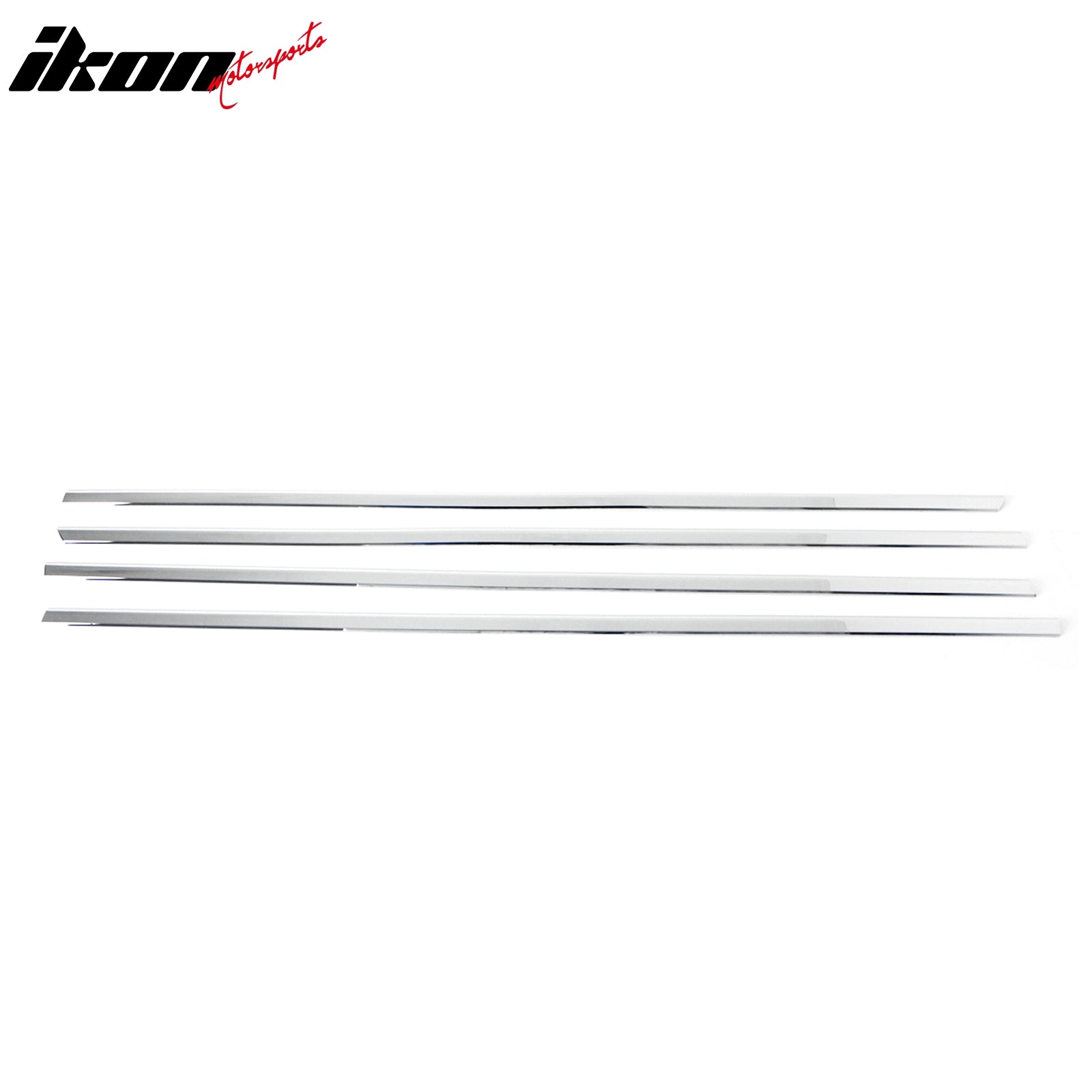 IKON MOTORSPORTS, Window Belt Molding Compatible With 2012-2015 Chevrolet Sonic 4-Door, 4PCS Outer Weatherstrip Window Molding Edge Trim Seal Belt ABS Chrome