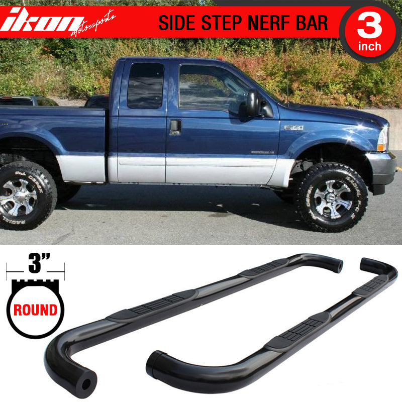 Fits 99-16 F250 F350 F450 F550 Super Duty 3" Side Step Nerf Bar Running Boards