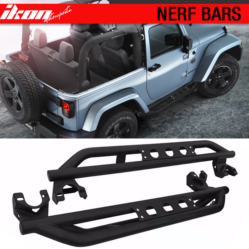 Fits 07-18 Jeep Wrangler Running Board Side Step Nerf Bars