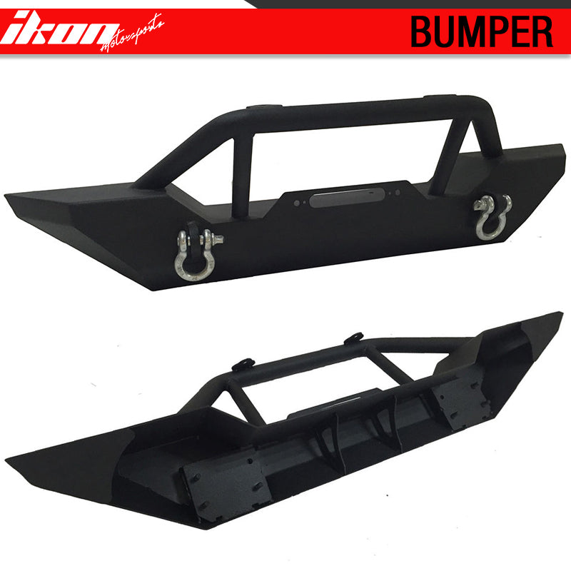 Bull Bar Compatible With 2007-2017 Jeep Wrangler, Front Bumper Guard Brush Push Grille Guard by IKON MOTORSPORTS, 2006 2007 2008 2009 2010 2011 2012 22013 2014 2015 2016