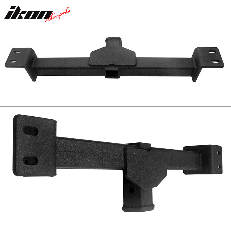 IKON MOTORSPORTS, Front Mount Hitch Compatible With 2007-2020 Toyota Tundra & 2008-2016 Toyota Sequoia, 2" Black Powder Coated Iron Steel Tow Trailer Receiver, 2008 2009 2010 2011 2012 2013 2014 2015