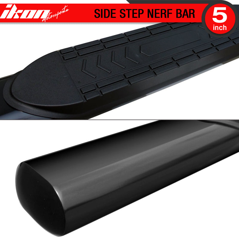 Fits 04-17 Nissan Titan Crew Cab 5 Inch Black Nerf Bars Side Step Running Boards