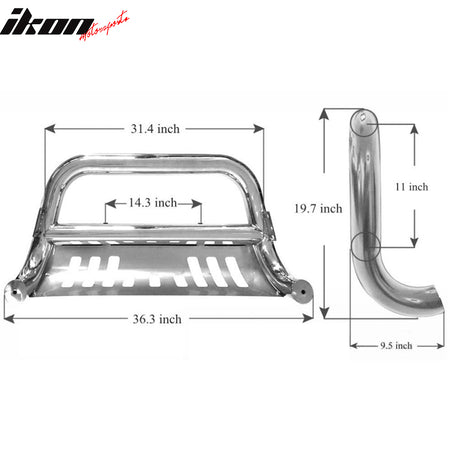 Fits 07-10 Chevy Silverado 2500HD 3500HD 3" Bull Bar Front Bumper Push Grille