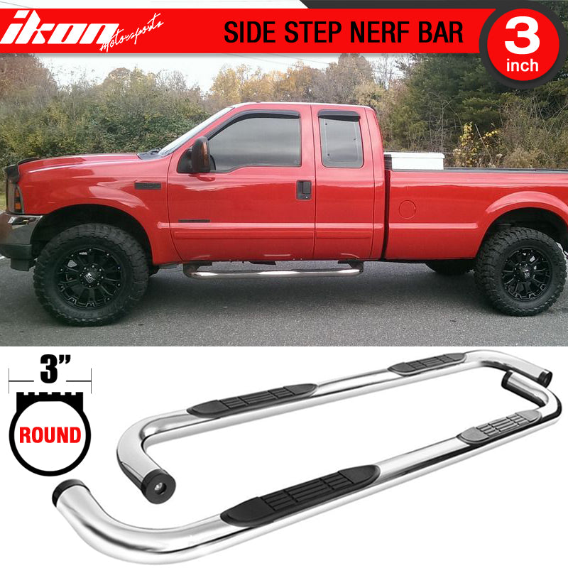 Fits 99-16 F250 F350 F450 F550 Super Duty 3" Side Step Nerf Bar Running Boards