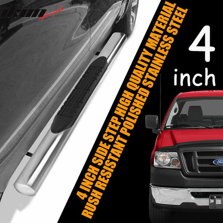 Fits 04-08 Ford F150 Regular Cab 4" Oval Chrome Side Step Nerf Bar Running Board