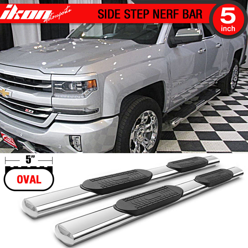 2007-2018 Chevy Silverado GMC Sierra Ext Cab Oval Running Board Steel