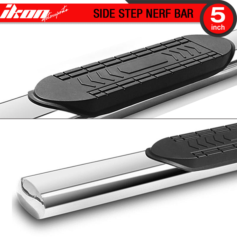 Fits 07-18 Silverado GMC Sierra Crew Cab 5" Side Step Nerf Bar Running Board 2PC