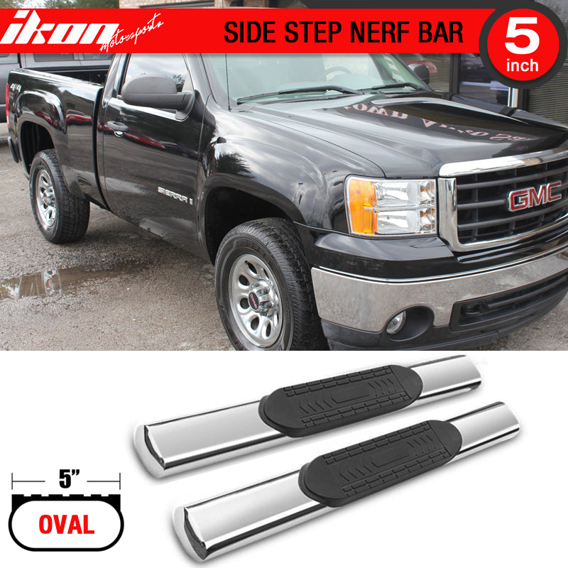 2001-2013 Chevy Silverado Sierra Regular Cab Oval Running Board Steel