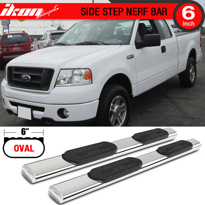 2004-2008 Ford F150 Super Cab 6" Nerf Bars Side Rails Running Boards