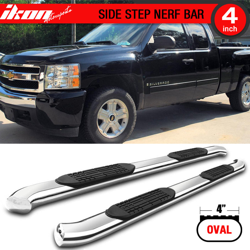 Black / Stainless Steel T304 Nerf Bars Side Steps Bars Running Boards