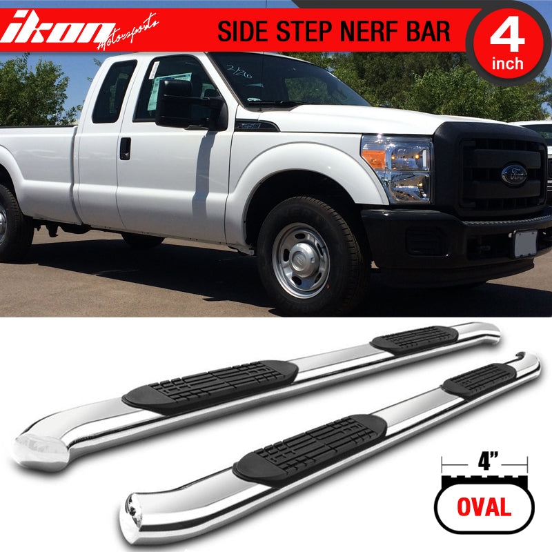 1999-2016 Ford F-250 F-350 Super Duty Super Cab 4" Oval Running Boards