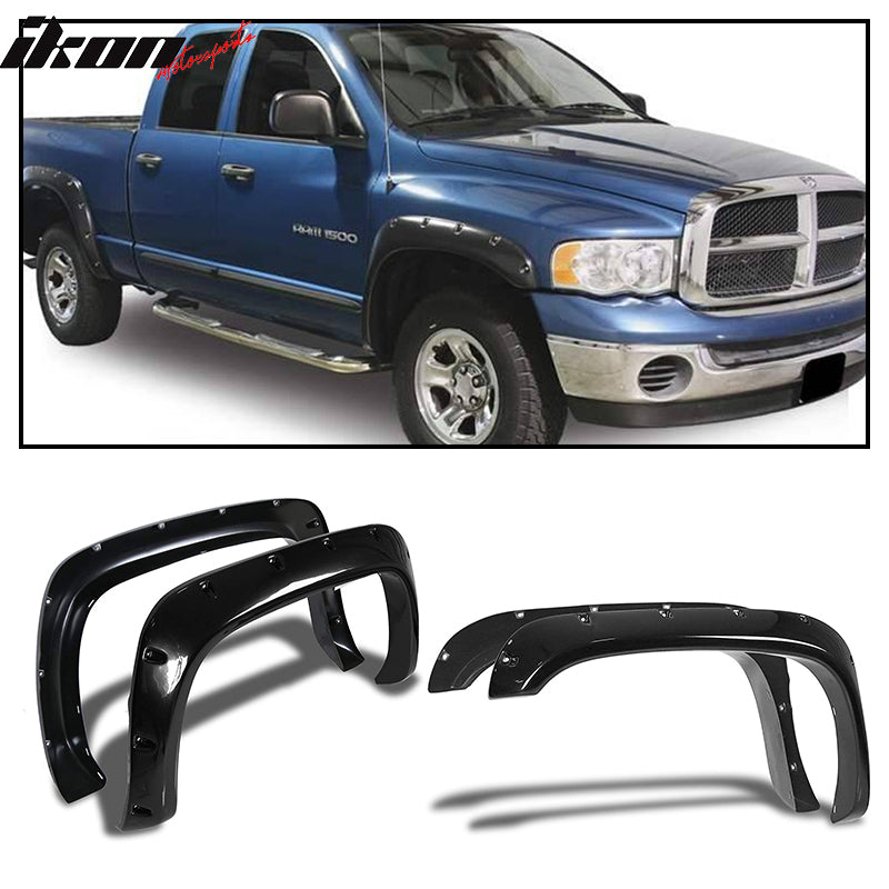 1994-2002 Dodge Ram 1500 2500 Pocket Riveted Style Fender Flares ABS