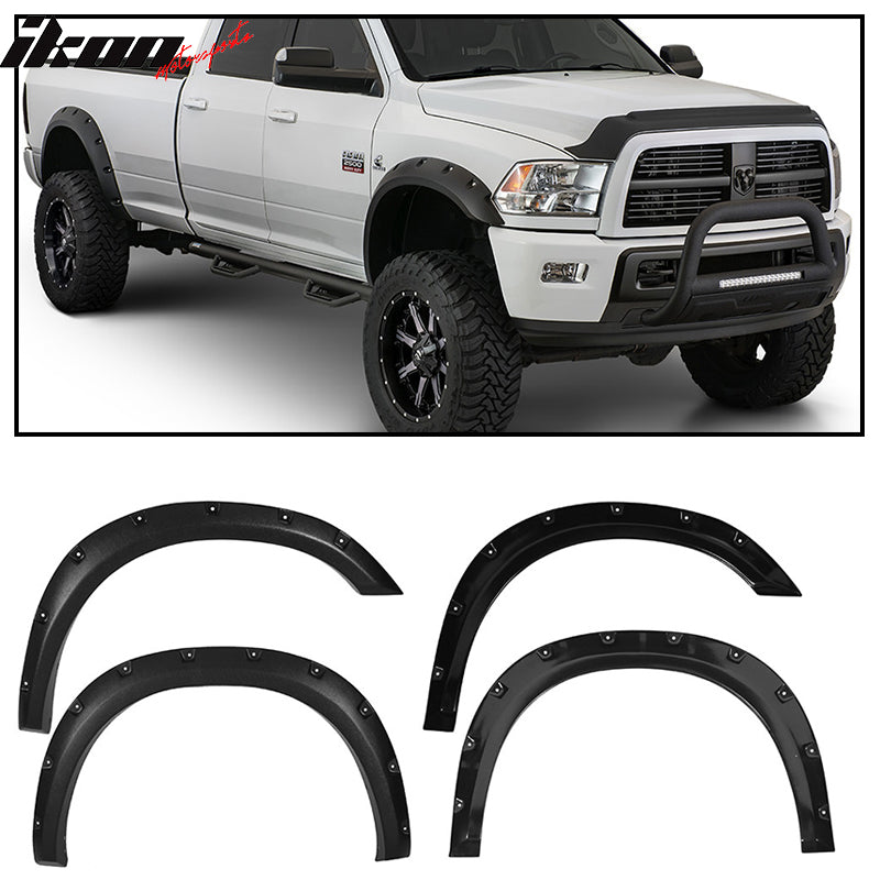 2010-2018 DODGE RAM 2500 3500 Textured Pocket Style Fender Flares ABS