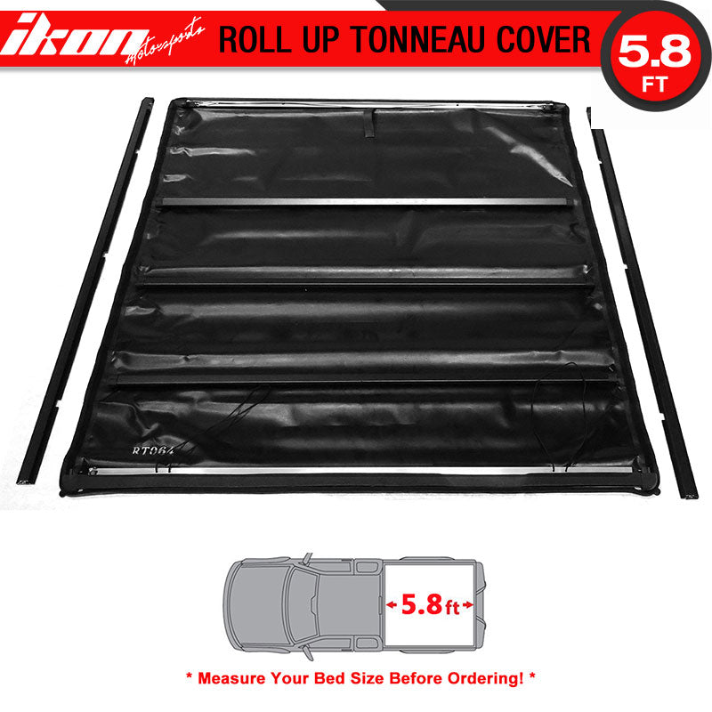 Fits 14-17 Chevy Silverado/GMC Sierra 5.8ft Soft Roll Up Bed Tonneau Cover