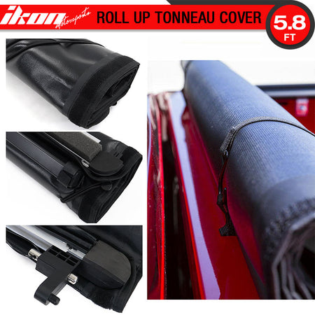 Fits 14-17 Chevy Silverado/GMC Sierra 5.8ft Soft Roll Up Bed Tonneau Cover