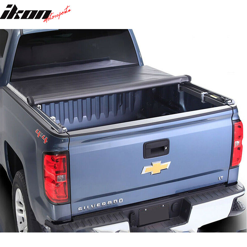 Fits 19-22 Chevy Silverado GMC Sierra 6.6Ft Bed Soft Roll Up Tonneau Cover