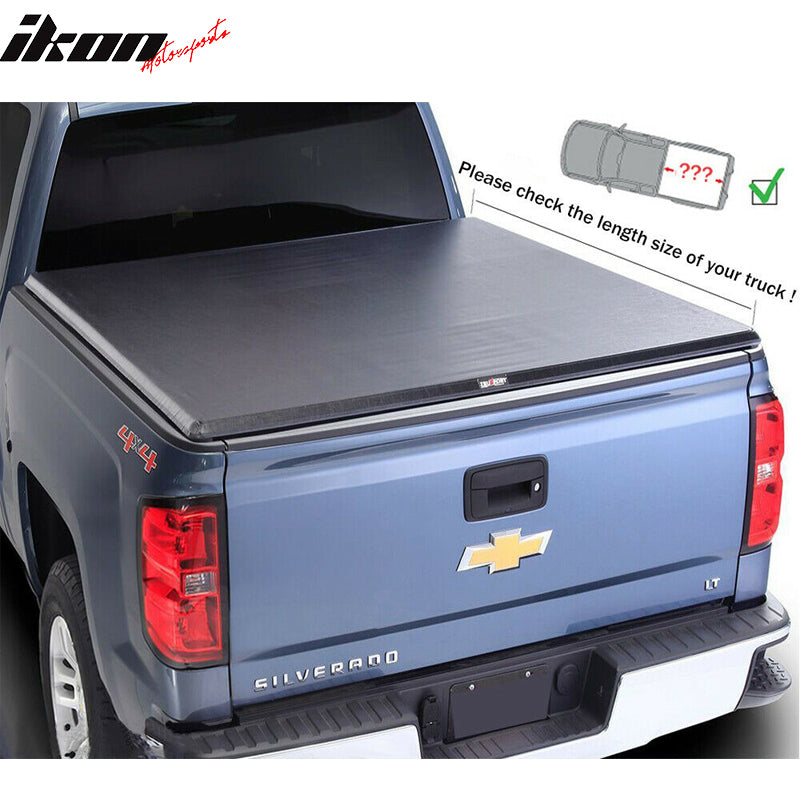 Fits 19-22 Chevy Silverado GMC Sierra 6.6Ft Bed Soft Roll Up Tonneau Cover