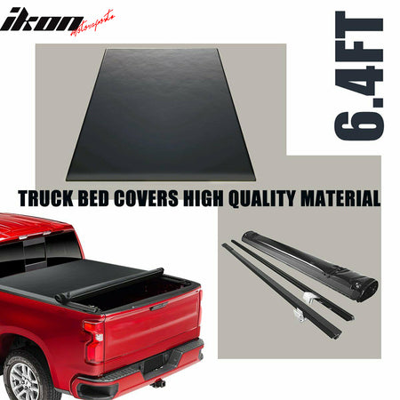 Fits 19-23 Dodge Ram 1500 6.4Ft Bed Black Soft Roll Up Tonneau Cover