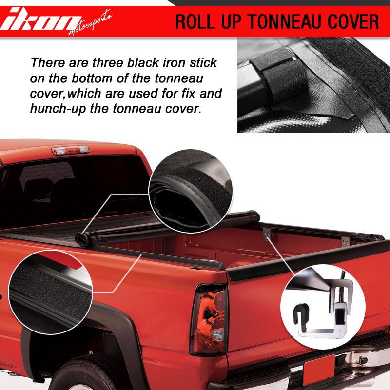 Fits 14-17 Chevy Silverado/GMC Sierra 5.8ft Soft Roll Up Bed Tonneau Cover