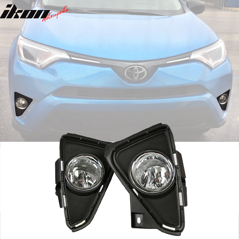 2016-2019 Toyota RAV4 OEM Style Clear Lens Front Bumper Fog Light ABS