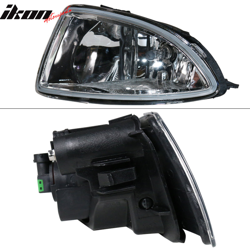 IKON MOTORSPORTS, Fog Lights Compatible With 2004-2005 Honda Civic, Factory Front Bumper Lamps Clear Lens