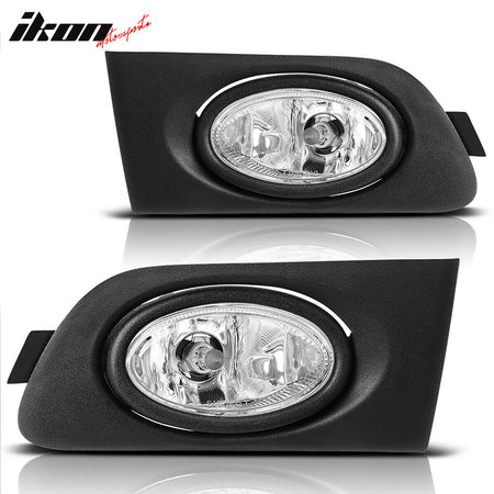 Fits 2001-2003 Honda Civic Clear Lens Fog Light Front Bumper Driving lamp Pair