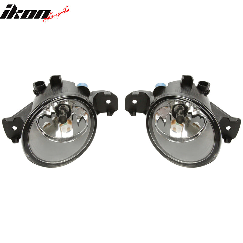 Fits 14-16 Nissan Rogue Chrome Clear Lens Fog Light Driving Lamp+Switch+Bezel