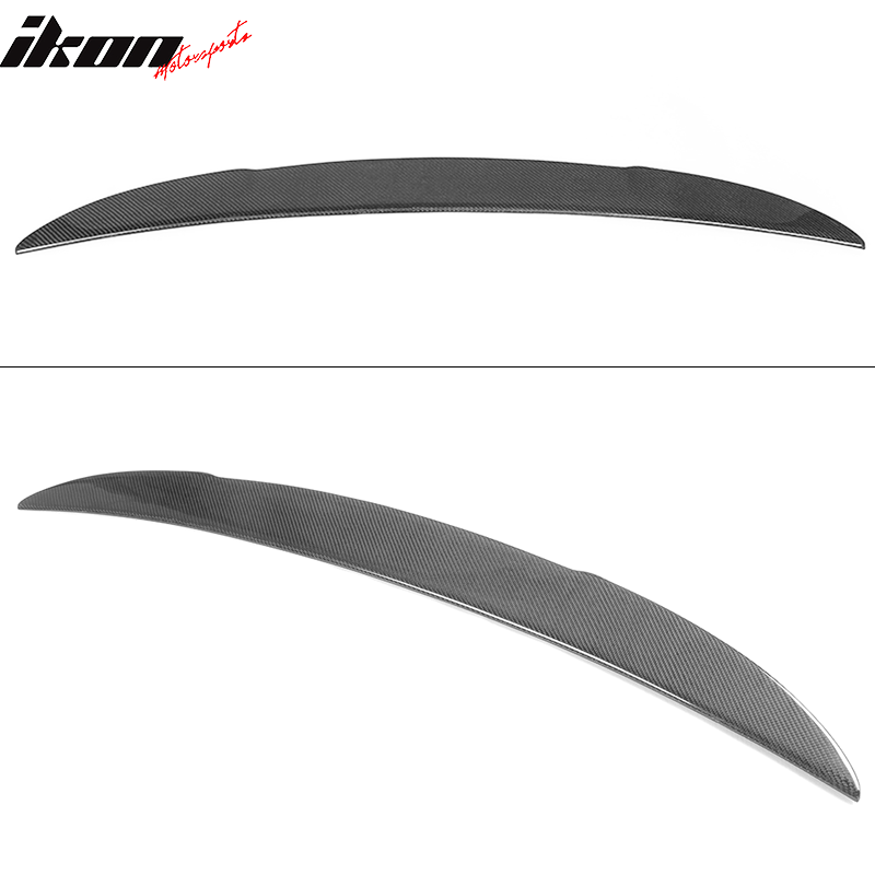 IKON MOTORSPORTS, Trunk Spoiler Compatible With 2011-2016 BMW 5 Series F10 & M5, AK Style Matte Carbon Fiber CF Rear Spoiler Wing, 2012 2013 2014 2015