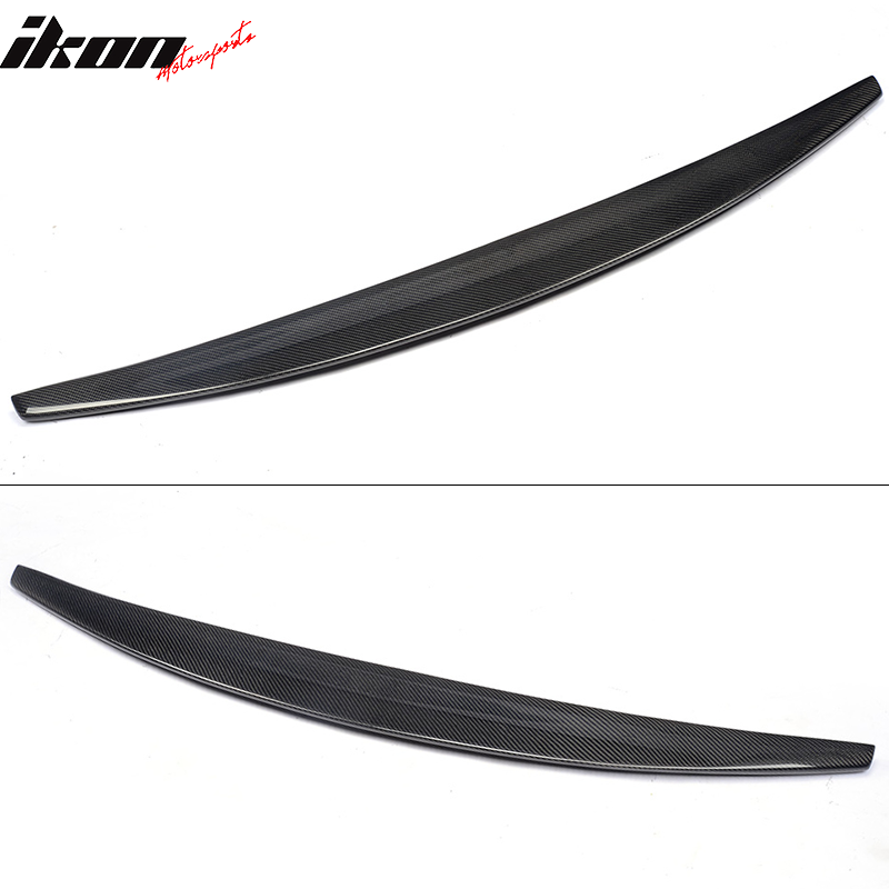 IKON MOTORSPORTS, Trunk Spoiler Compatible With 2008-2017 Audi A5 B8 Coupe, Matte Carbon Fiber + FRP S Style Rear Spoiler Wing, 2009 2010 2011 2012 2013 2014 2015 2016