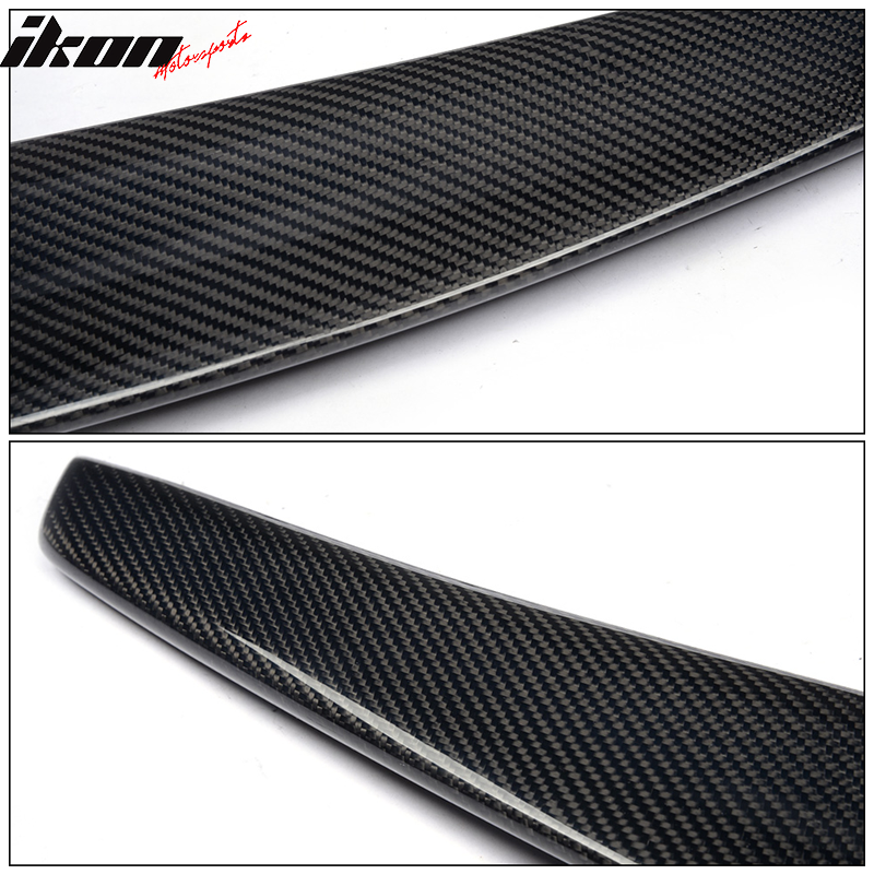 IKON MOTORSPORTS, Trunk Spoiler Compatible With 2008-2017 Audi A5 B8 Coupe, Matte Carbon Fiber + FRP S Style Rear Spoiler Wing, 2009 2010 2011 2012 2013 2014 2015 2016