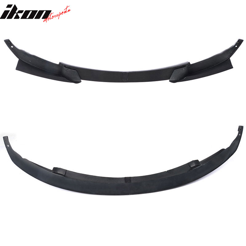 IKON MOTORSPORTS, Front Bumper Lip Compatible With 2012-2018 BMW 3 Series F30 Sedan M Sport , Matte Carbon Fiber MP Style Front Lip Spoiler Wing Chin Splitter, 2013 2014 2015 2016 2017