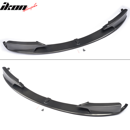 IKON MOTORSPORTS, Front Bumper Lip Compatible With 2012-2018 BMW 3 Series F30 Sedan M Sport , Matte Carbon Fiber MP Style Front Lip Spoiler Wing Chin Splitter, 2013 2014 2015 2016 2017