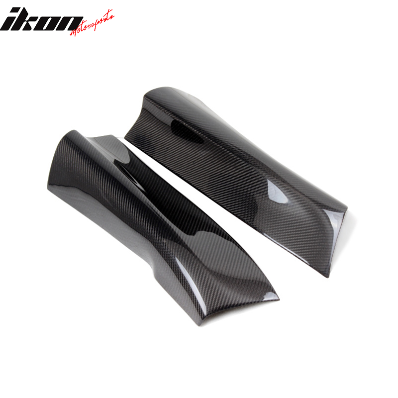 IKON MOTORSPORTS, Rear Apron Splitters Compatible With 2013-2016 Audi A4 B9 , Matte Carbon Fiber R Style Rear Bumper Lip Spoiler Wing 2PC, 2014 2015