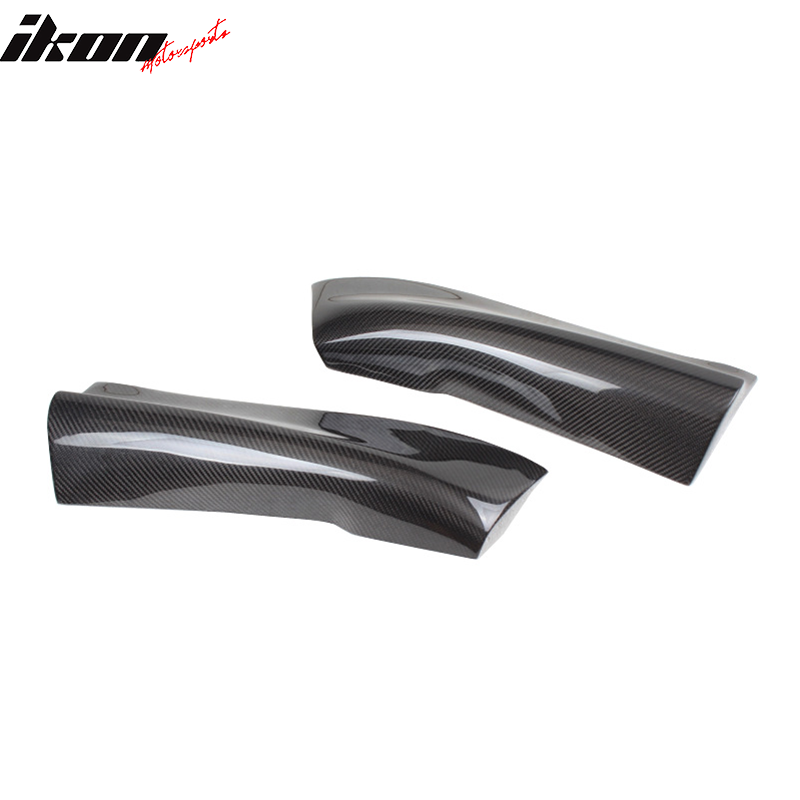 IKON MOTORSPORTS, Rear Apron Splitters Compatible With 2013-2016 Audi A4 B9 , Matte Carbon Fiber R Style Rear Bumper Lip Spoiler Wing 2PC, 2014 2015