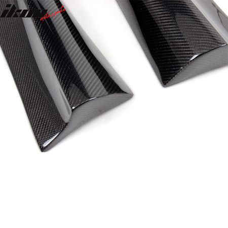 IKON MOTORSPORTS, Rear Apron Splitters Compatible With 2013-2016 Audi A4 B9 , Matte Carbon Fiber R Style Rear Bumper Lip Spoiler Wing 2PC, 2014 2015