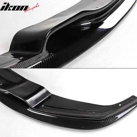 IKON MOTORSPORTS, Front Bumper Lip Compatible With 2012-2018 BMW 3 Series F30 Sedan M Sport , Matte Carbon Fiber VRS Style Front Lip Spoiler Wing Chin Splitter, 2013 2014 2015 2016 2017